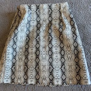 snake skin printed leather skirt